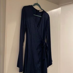 Long Sleeve Navy Blue Romper Skort